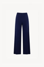 Pantaloni Larghi in Cotone Seta Cashmere Blu