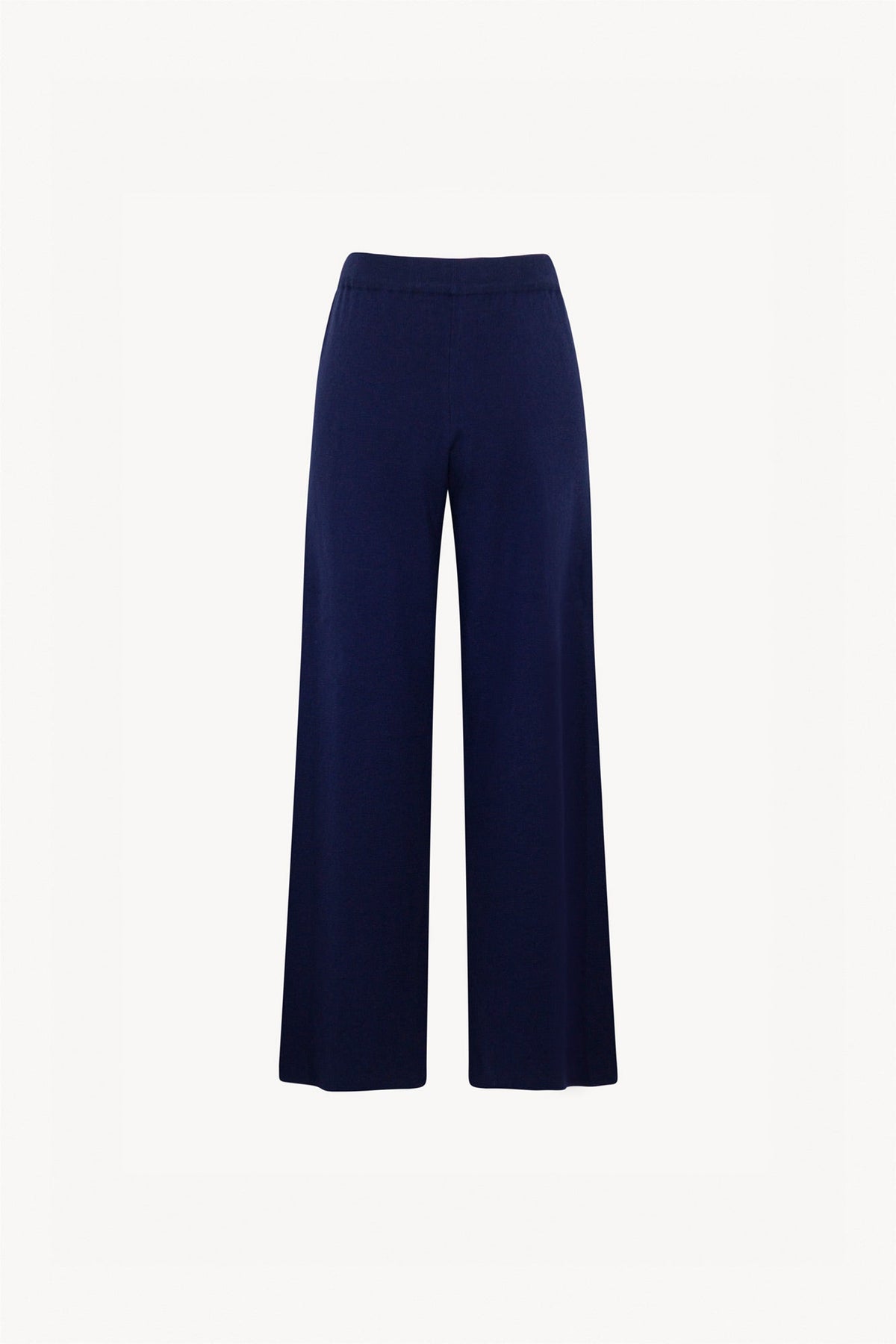 Pantaloni Larghi in Cotone Seta Cashmere Blu