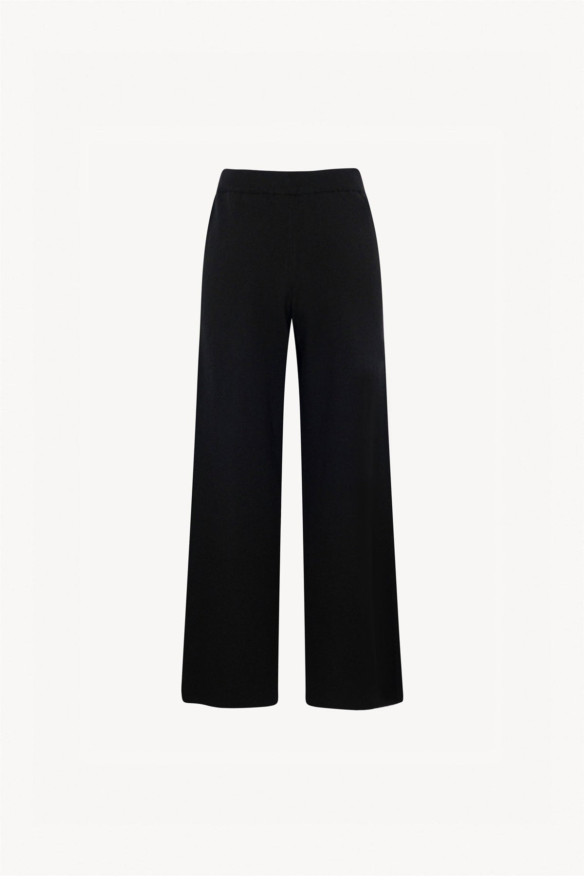 Pantaloni Larghi in Cotone Seta Cashmere Nero