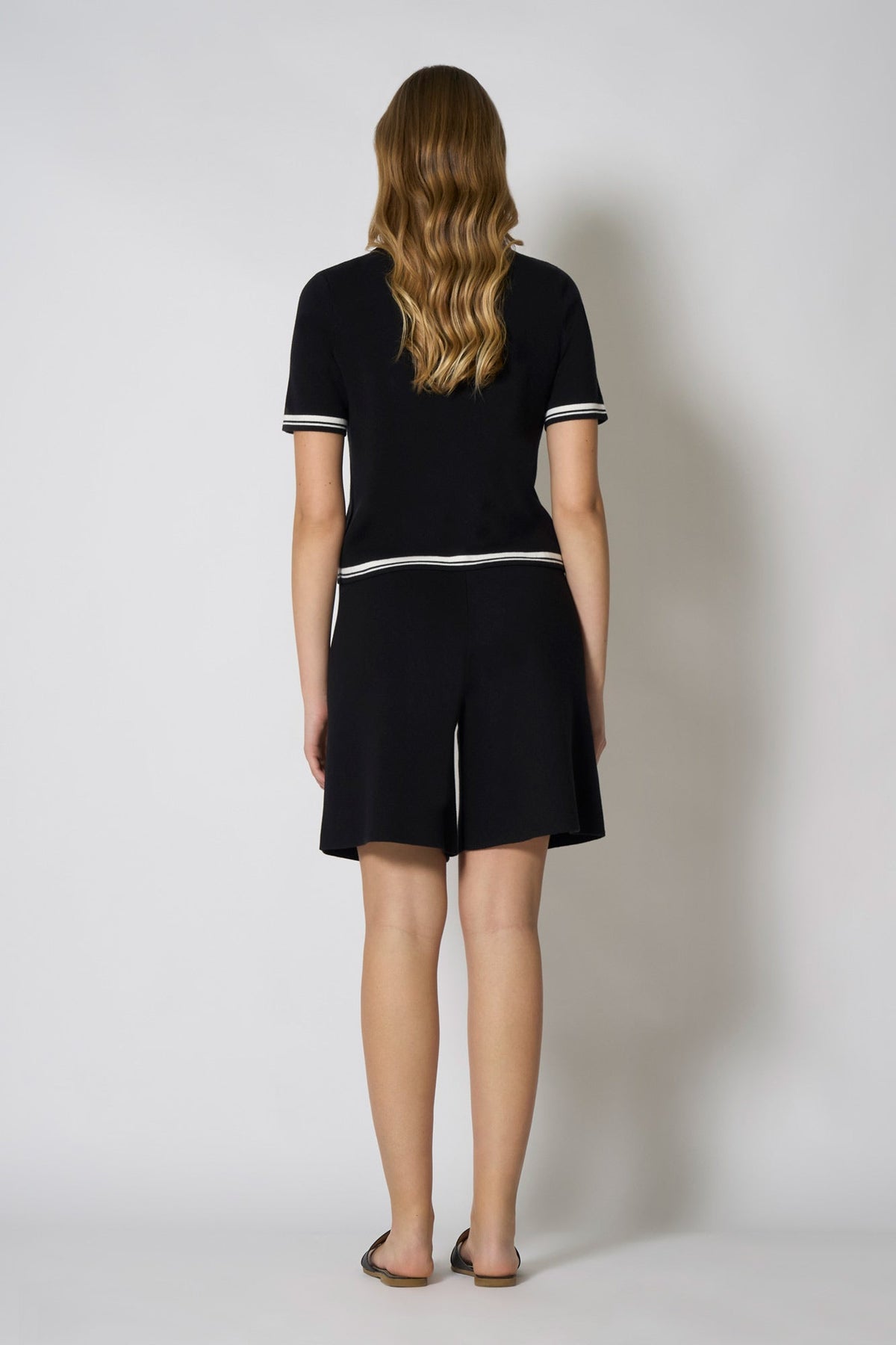 Bermuda in Cotone Seta Cashmere Nero