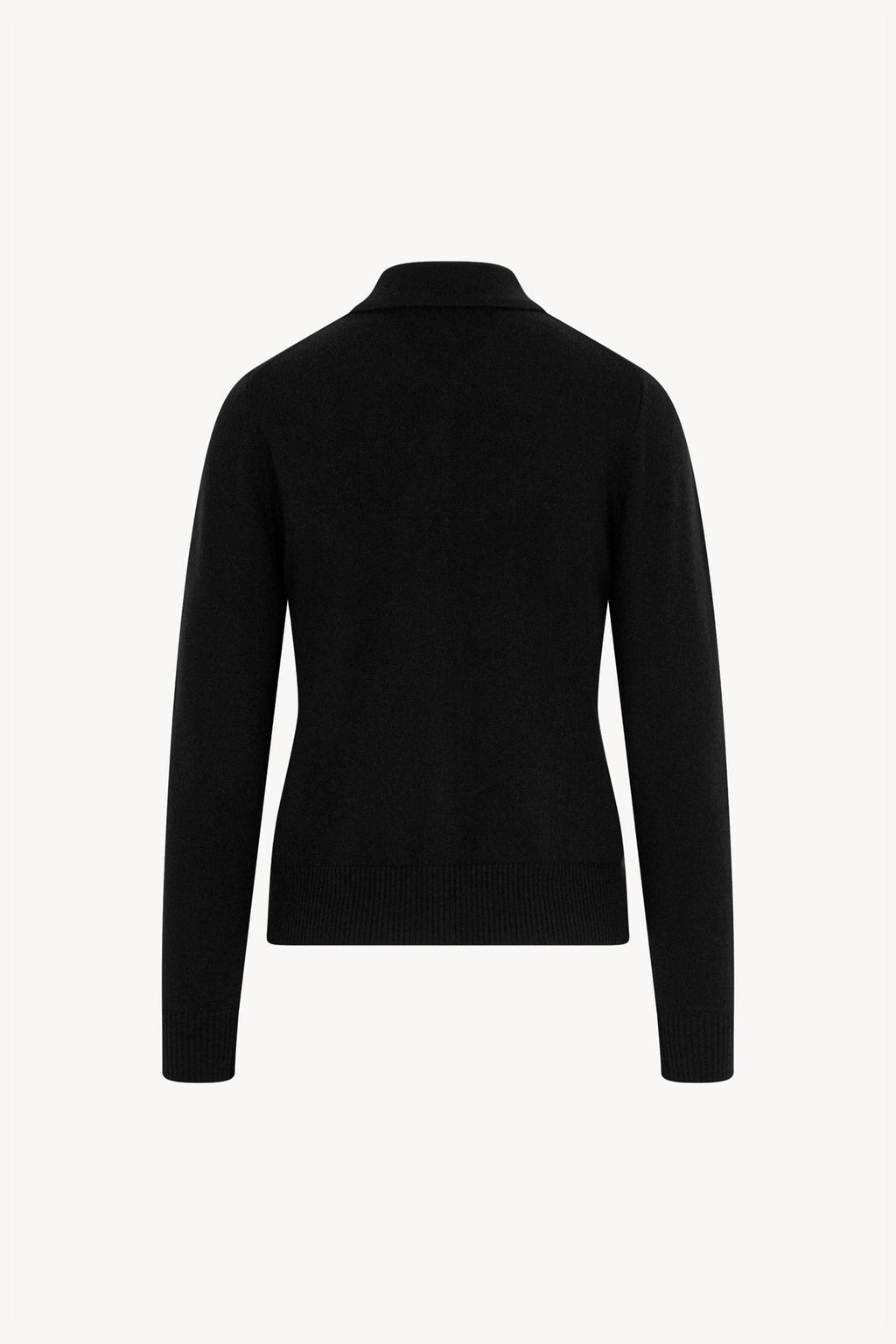 Cardigan collo a Camicia con gros-grain in Puro Cashmere Nero