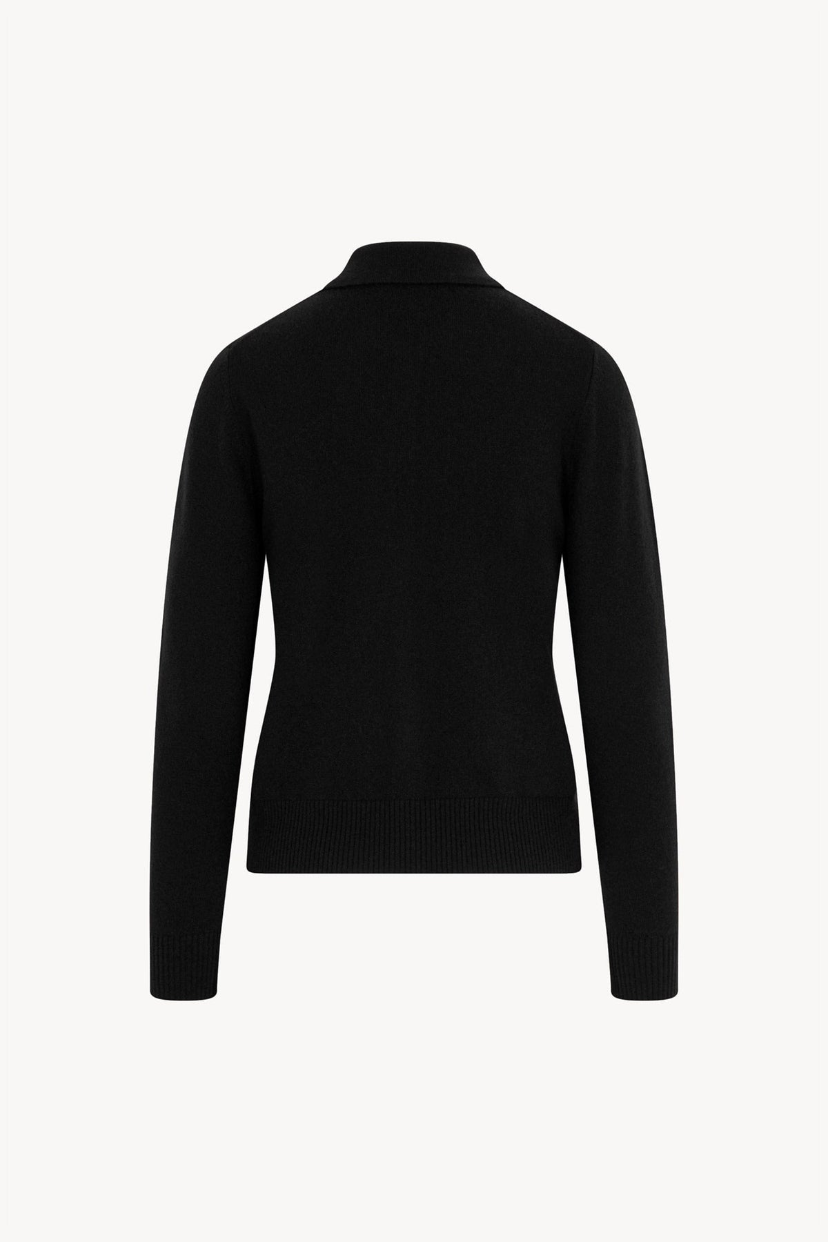 Cardigan collo a Camicia con gros-grain in Puro Cashmere Nero