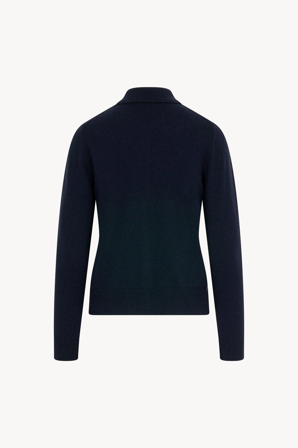 Cardigan collo a Camicia con gros-grain in Puro Cashmere Notte