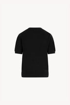 Girocollo Mezza Manica in Puro Cashmere Nero