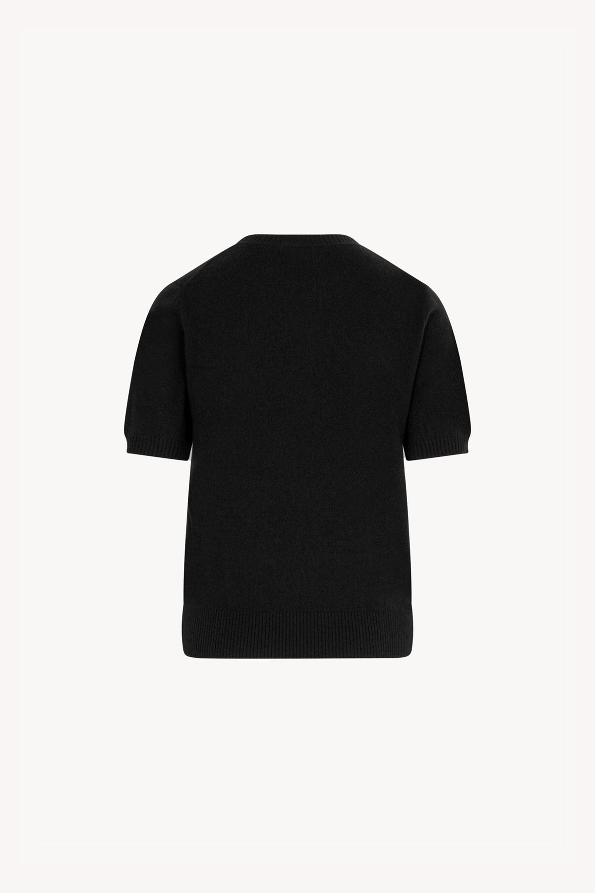Girocollo Mezza Manica in Puro Cashmere Nero