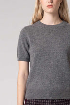 Girocollo Mezza Manica in Puro Cashmere Derby