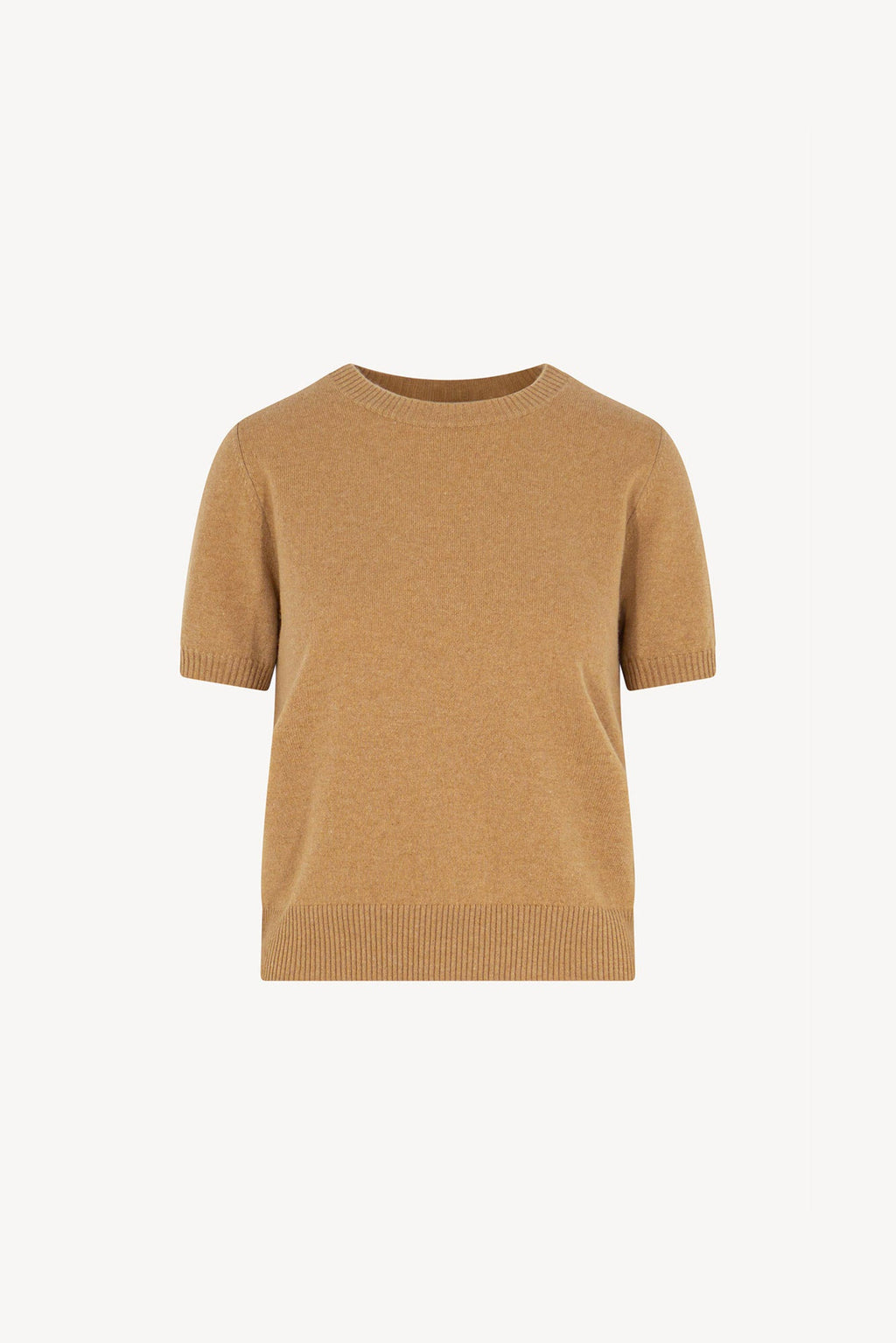 Girocollo Mezza Manica in Puro Cashmere Cammello