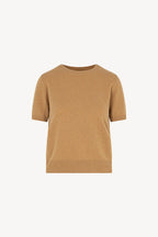 Girocollo Mezza Manica in Puro Cashmere Cammello