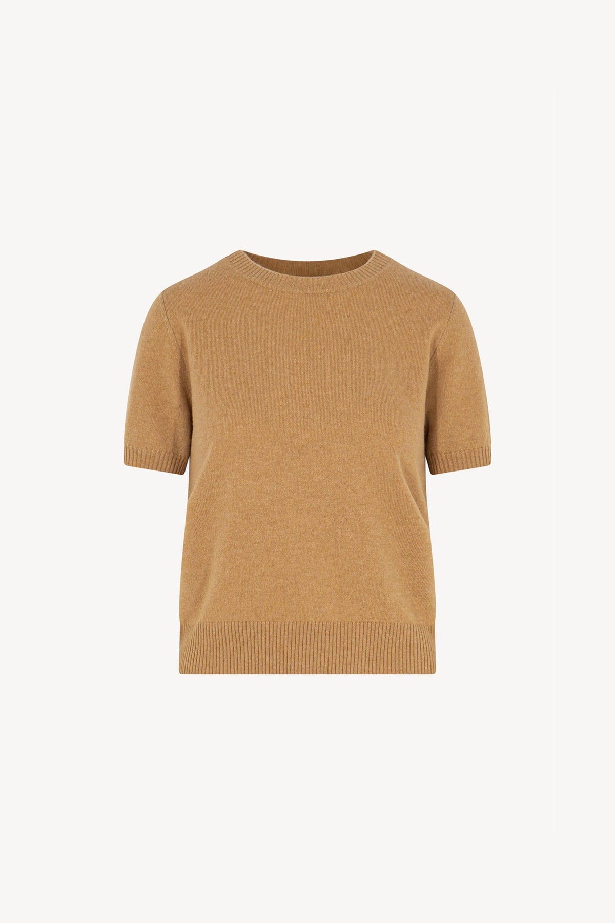 Girocollo Mezza Manica in Puro Cashmere Cammello