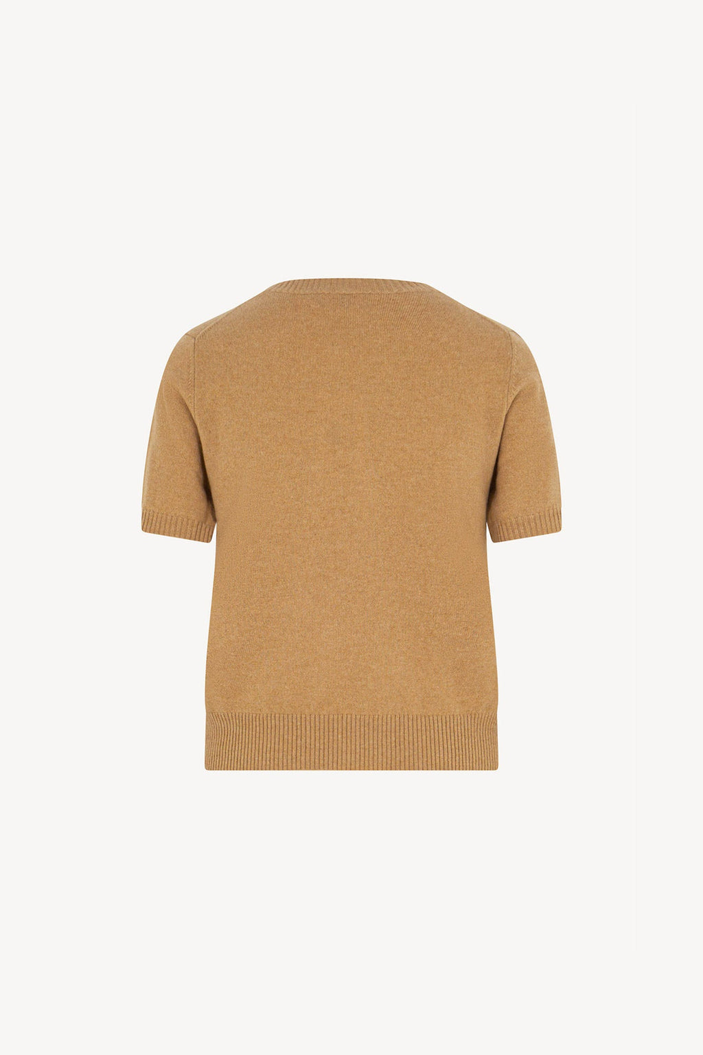 Girocollo Mezza Manica in Puro Cashmere Cammello