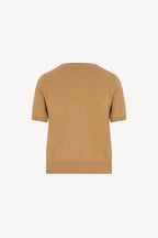 Girocollo Mezza Manica in Puro Cashmere Cammello