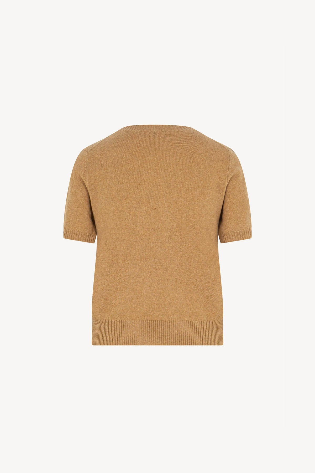 Girocollo Mezza Manica in Puro Cashmere Cammello