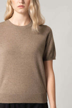 Girocollo Mezza Manica in Puro Cashmere Dune