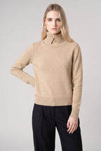 Dolcevita con Spacchetto in Puro Cashmere Avena