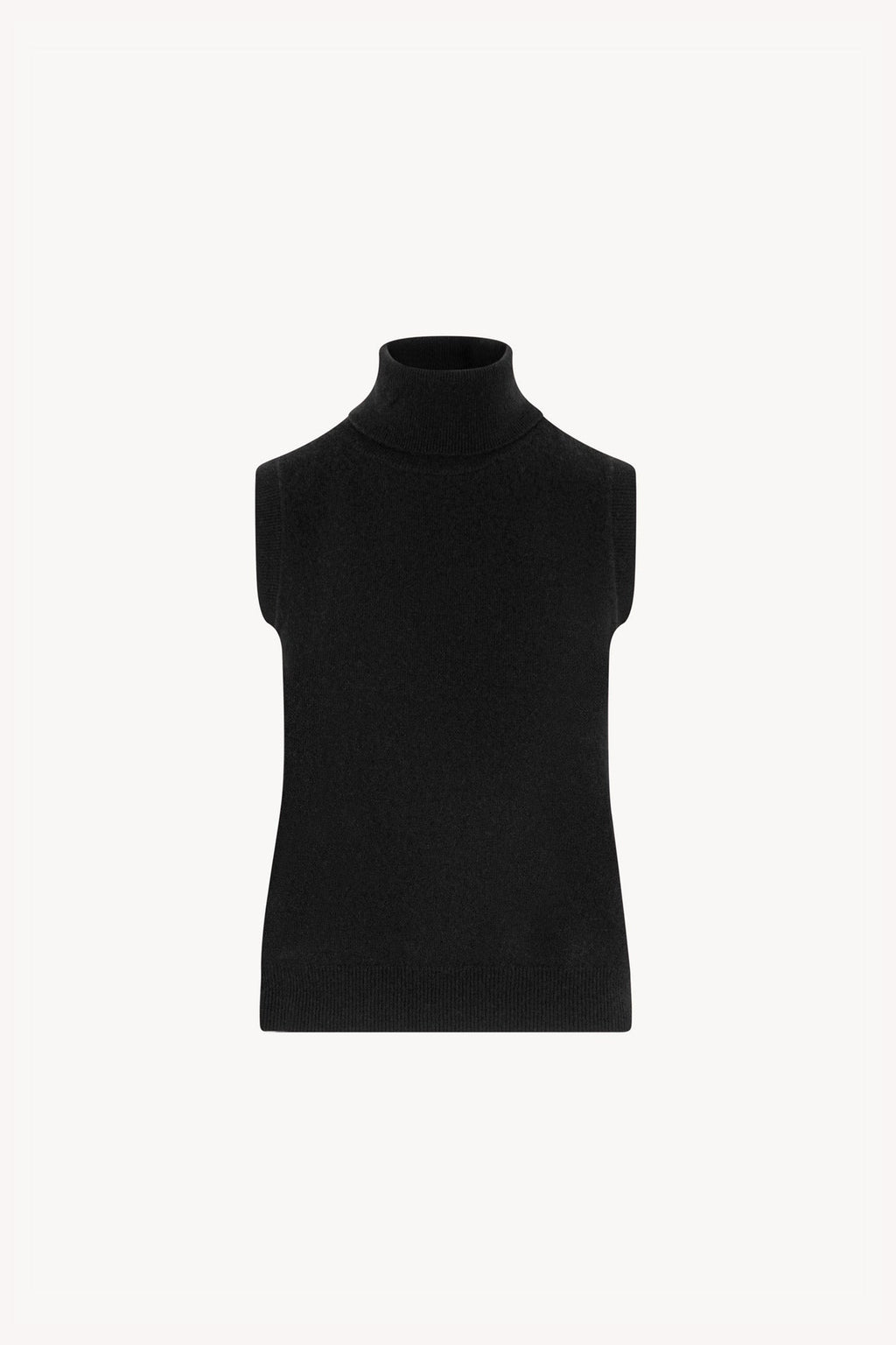 Dolcevita Senza Maniche in Puro Cashmere Nero