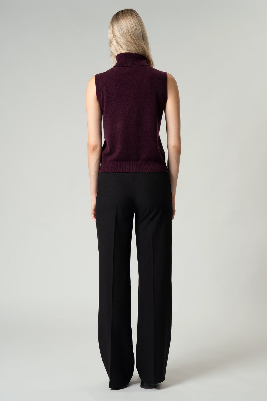 Dolcevita Senza Maniche in Puro Cashmere Acero