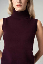 Dolcevita Senza Maniche in Puro Cashmere Acero