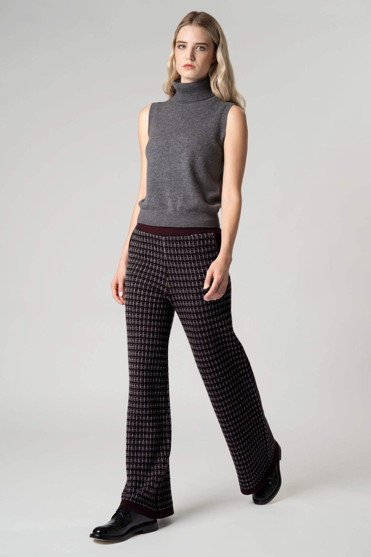 Dolcevita Senza Maniche in Puro Cashmere Derby