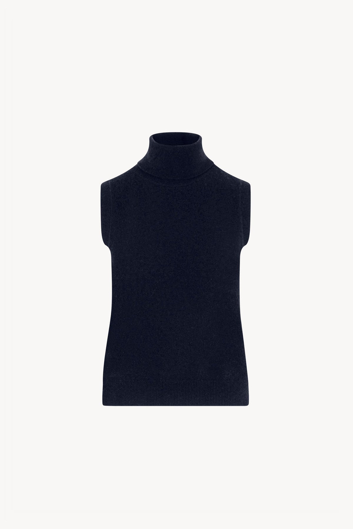 Dolcevita Senza Maniche in Puro Cashmere Notte