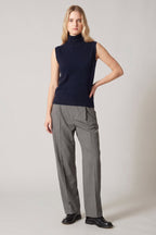 Dolcevita Senza Maniche in Puro Cashmere Notte