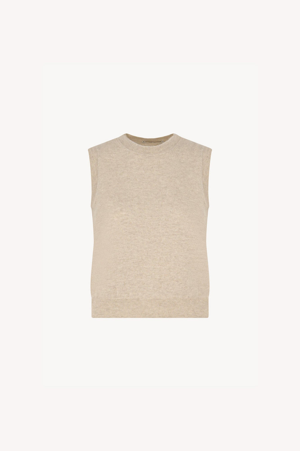 Girocollo Senza Maniche in Puro Cashmere Avena