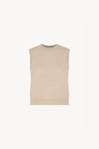 Girocollo Senza Maniche in Puro Cashmere Avena