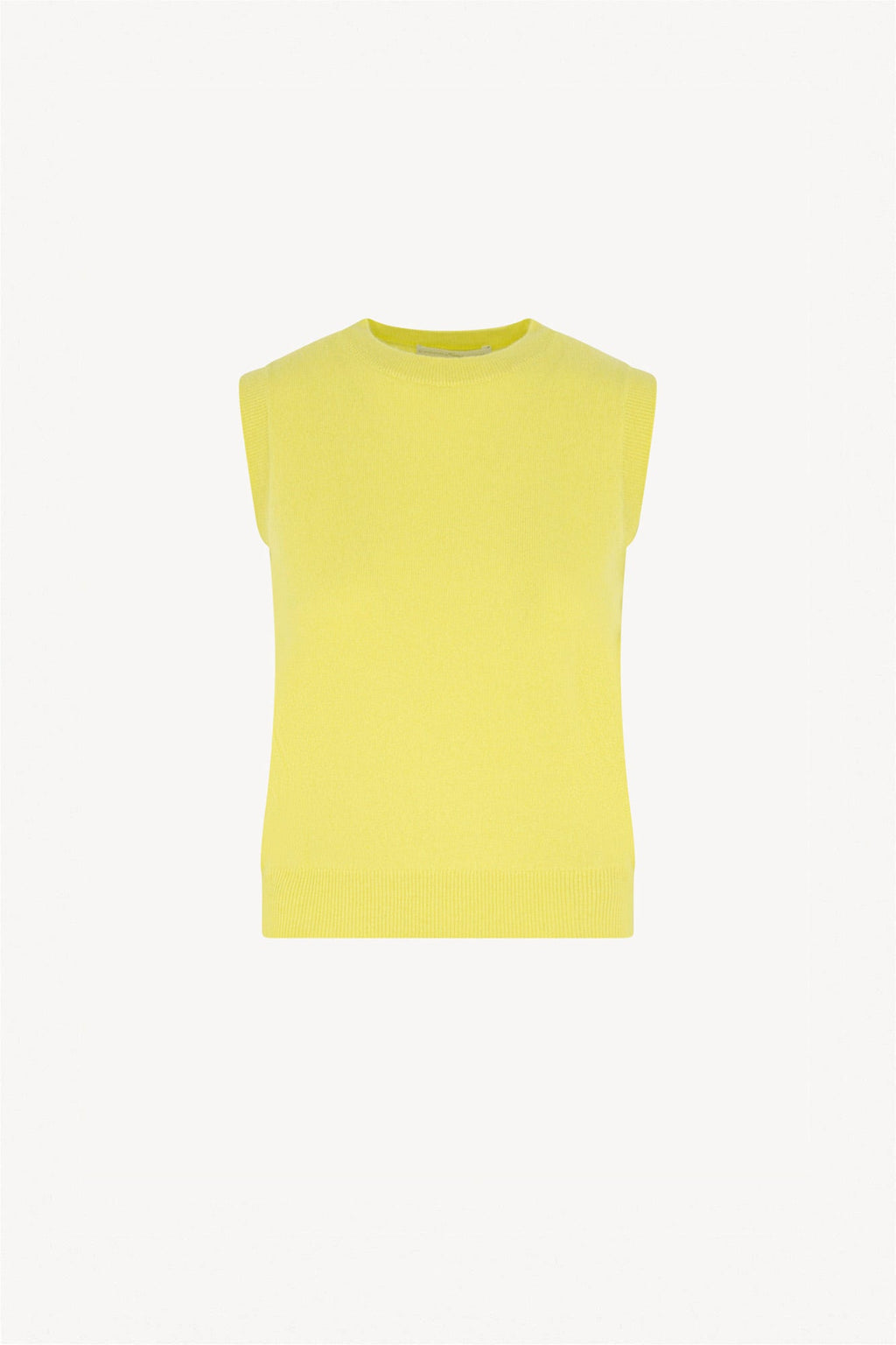 Girocollo Senza Maniche in Puro Cashmere Giallo