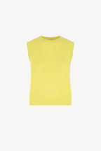 Girocollo Senza Maniche in Puro Cashmere Giallo