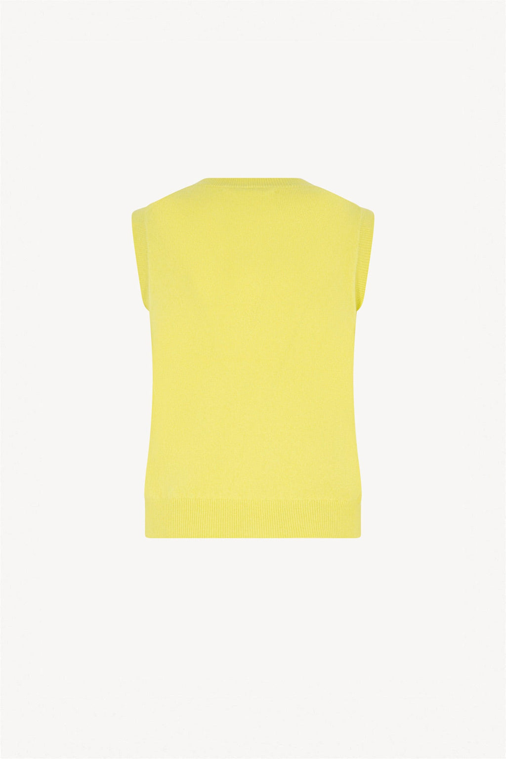 Girocollo Senza Maniche in Puro Cashmere Giallo
