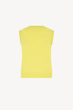 Girocollo Senza Maniche in Puro Cashmere Giallo