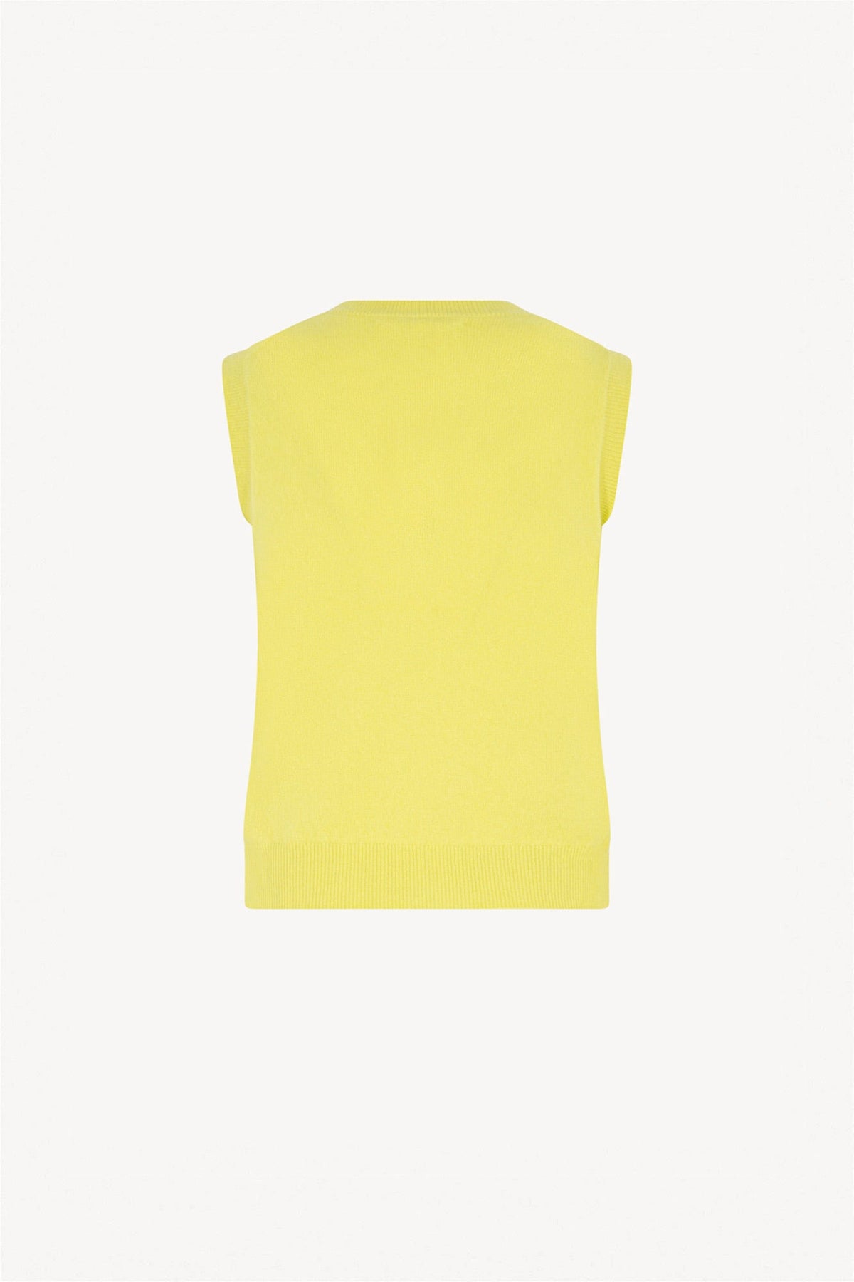 Girocollo Senza Maniche in Puro Cashmere Giallo