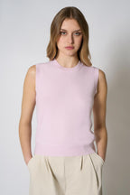 Girocollo Senza Maniche in Puro Cashmere Giallo