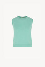 Girocollo Senza Maniche in Puro Cashmere Acqua