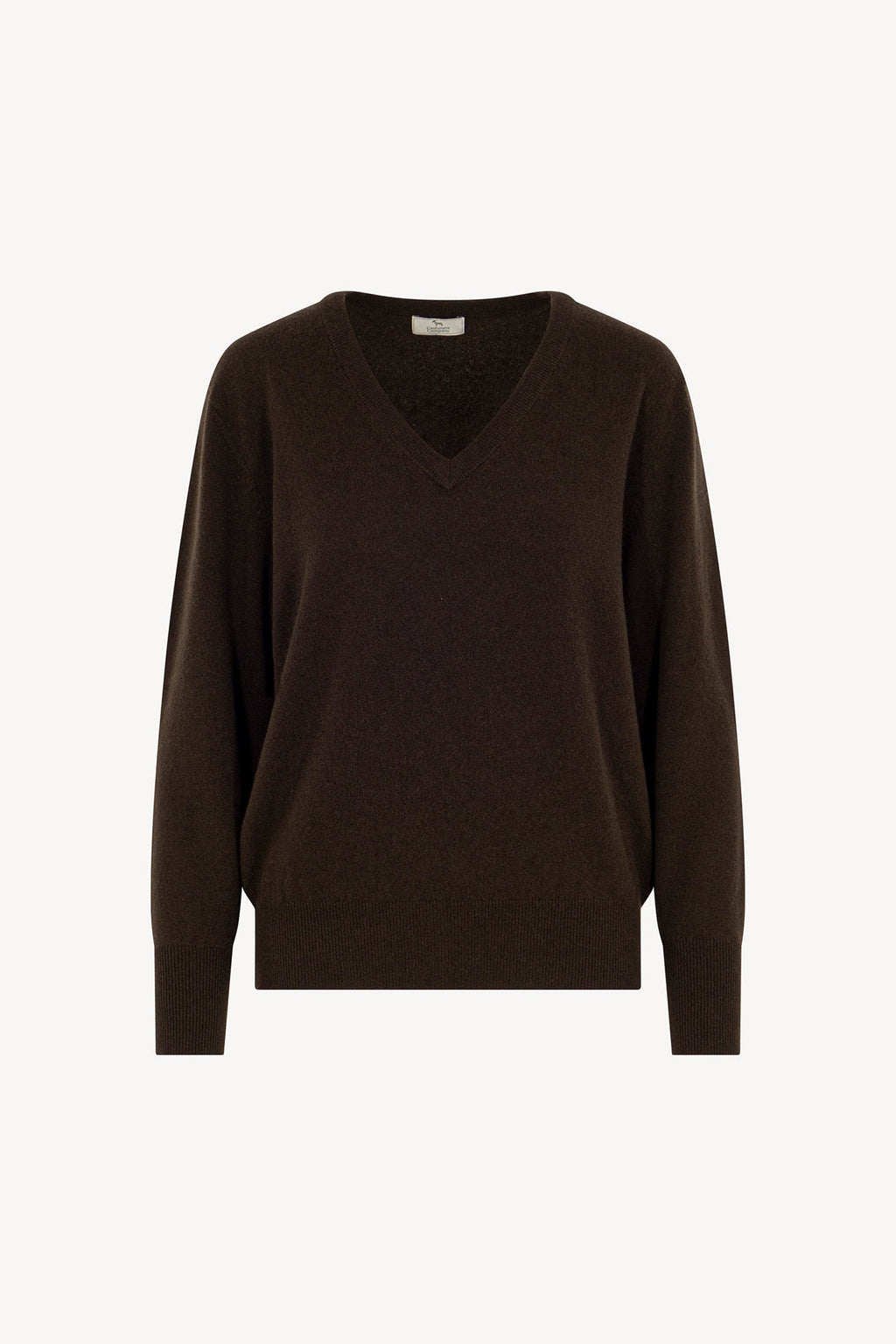 Pullover Scollo a V in Puro Cashmere Mocha