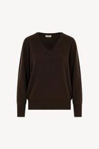Pullover Scollo a V in Puro Cashmere Mocha