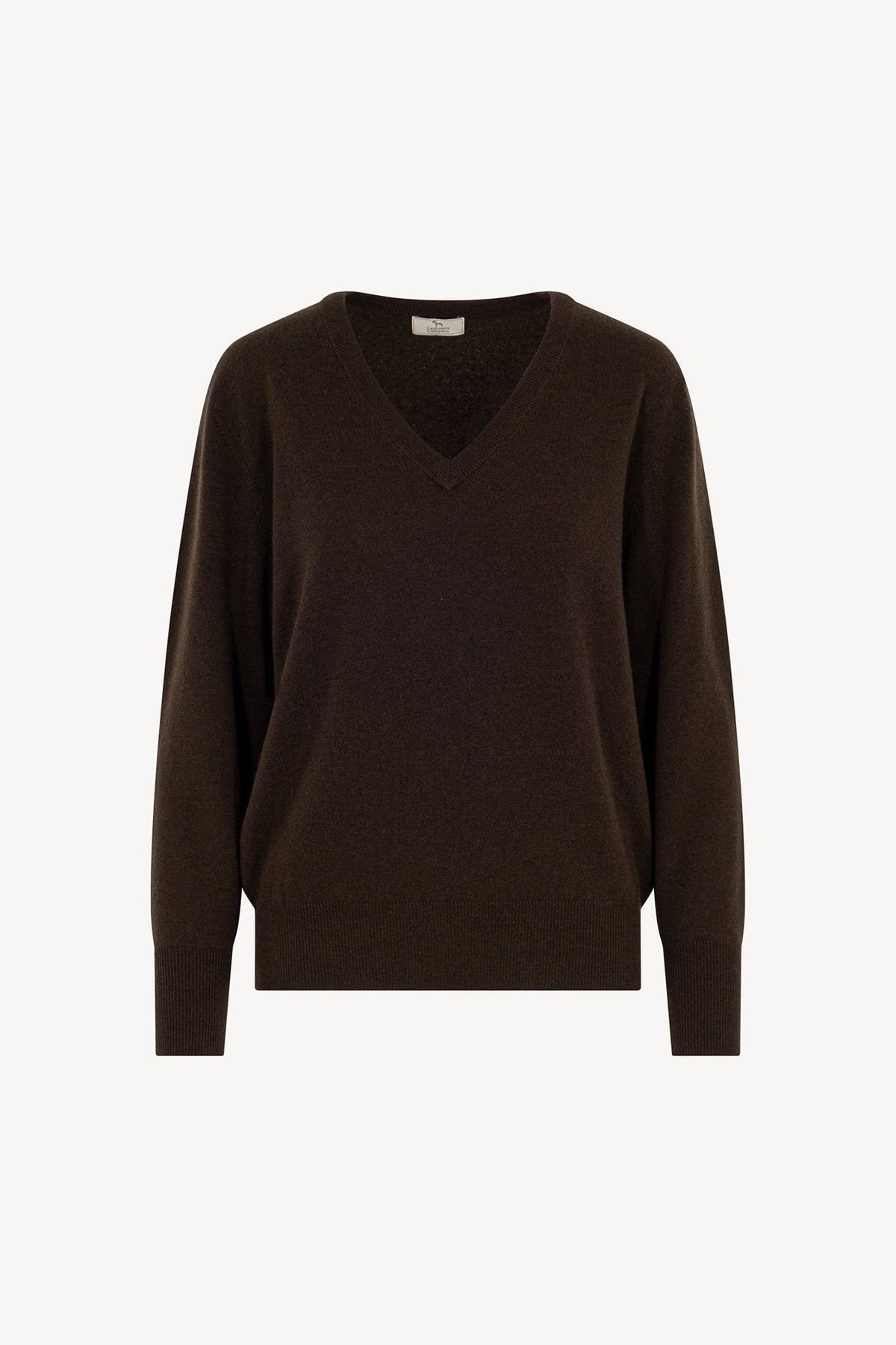 Pullover Scollo a V in Puro Cashmere Mocha