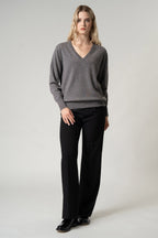 Pullover Scollo a V in Puro Cashmere Derby