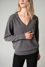 Pullover Scollo a V in Puro Cashmere Derby