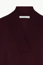 Maglia Over Collo a Scialle in Puro Cashmere Acero