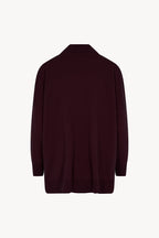 Maglia Over Collo a Scialle in Puro Cashmere Acero