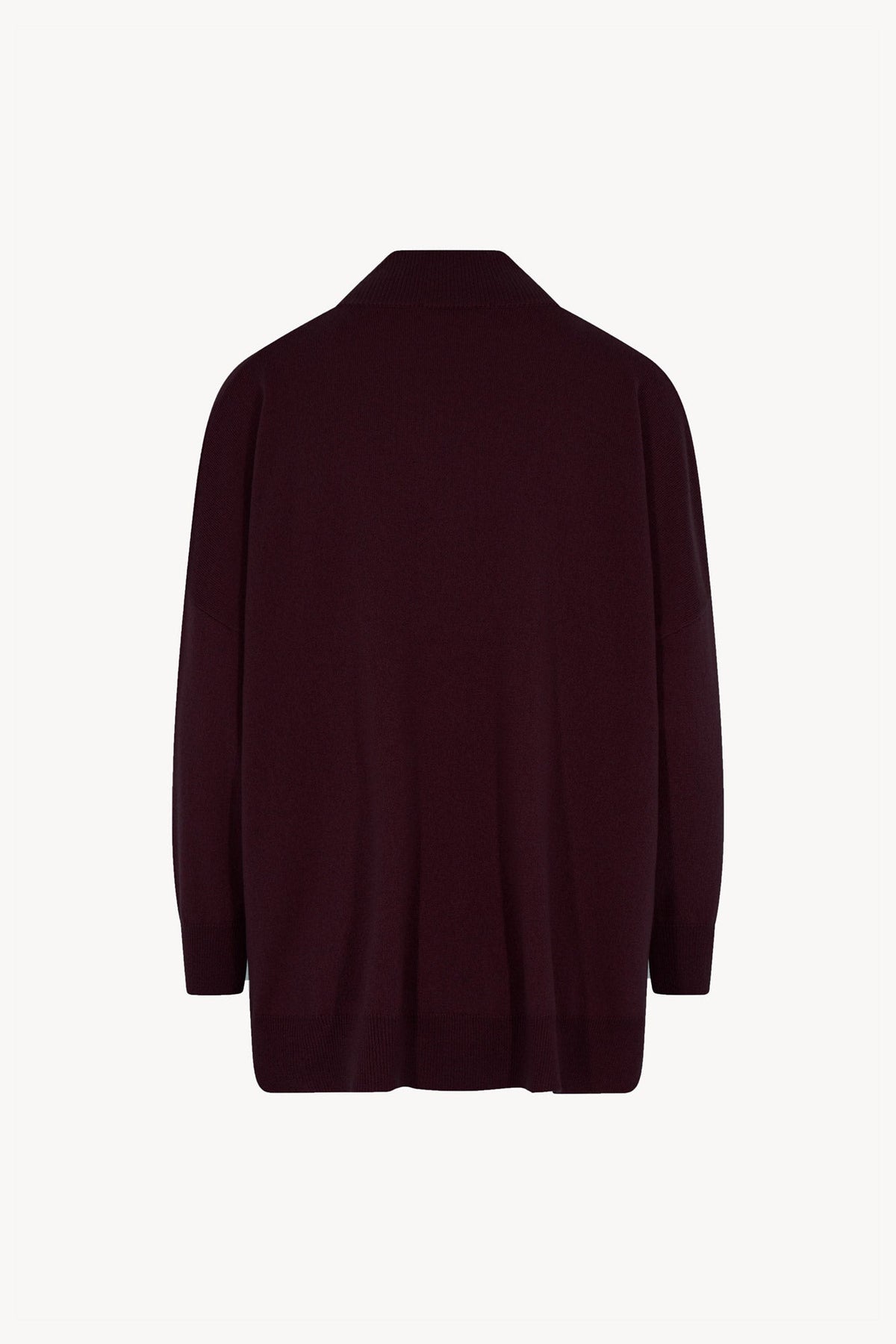 Maglia Over Collo a Scialle in Puro Cashmere Acero