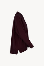 Maglia Over Collo a Scialle in Puro Cashmere Acero