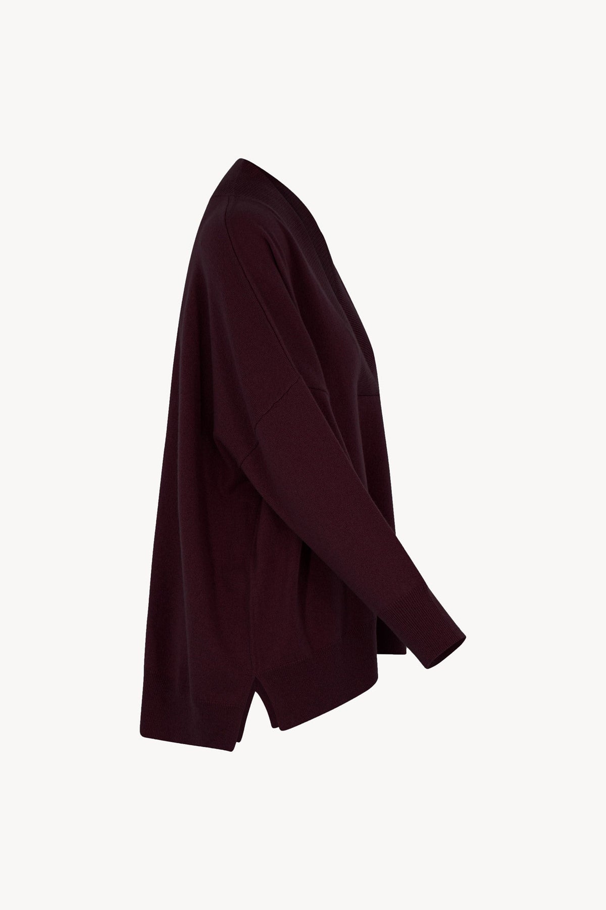 Maglia Over Collo a Scialle in Puro Cashmere Acero