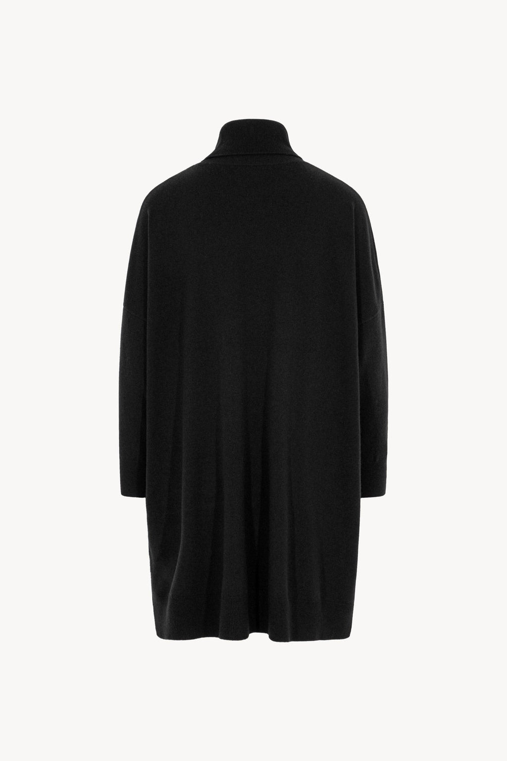 Dolcevita Maxi con Tasca in Puro Cashmere Nero