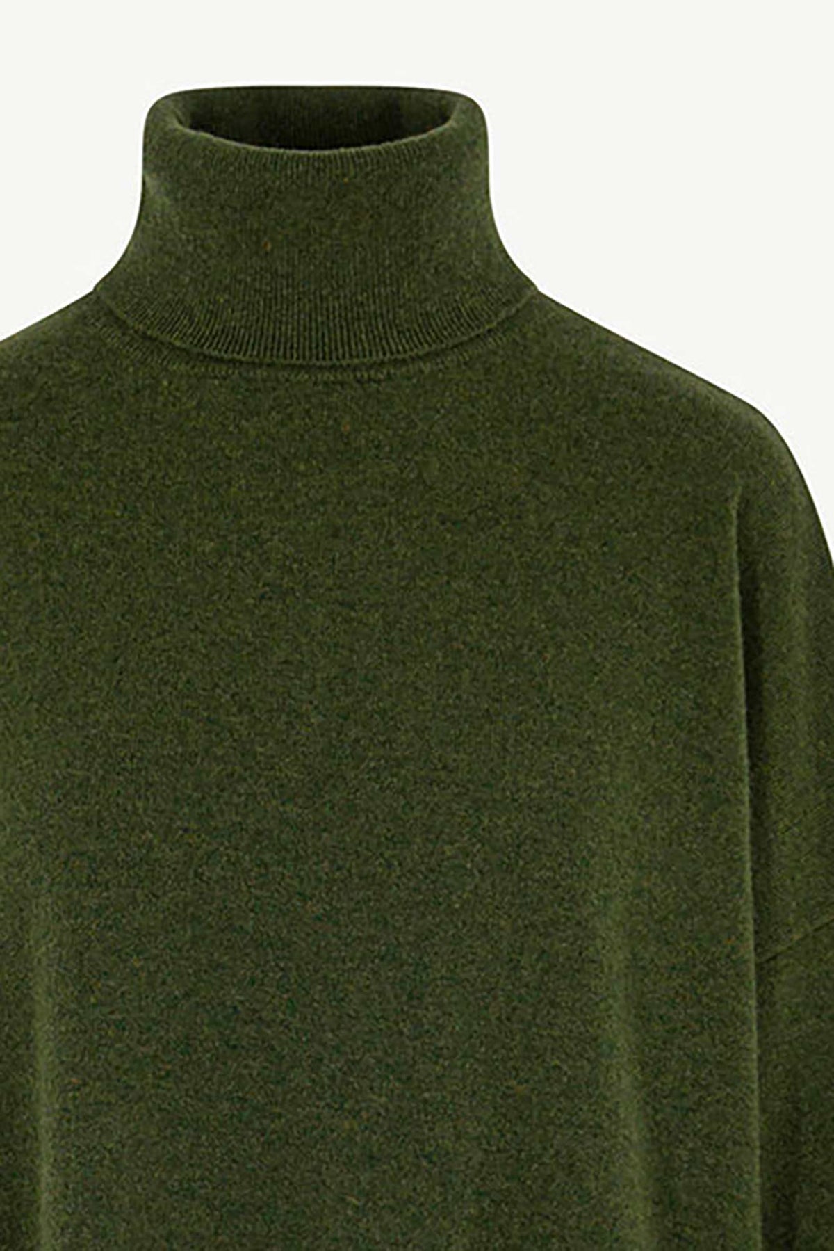 Dolcevita Maxi con Tasca in Puro Cashmere Loden