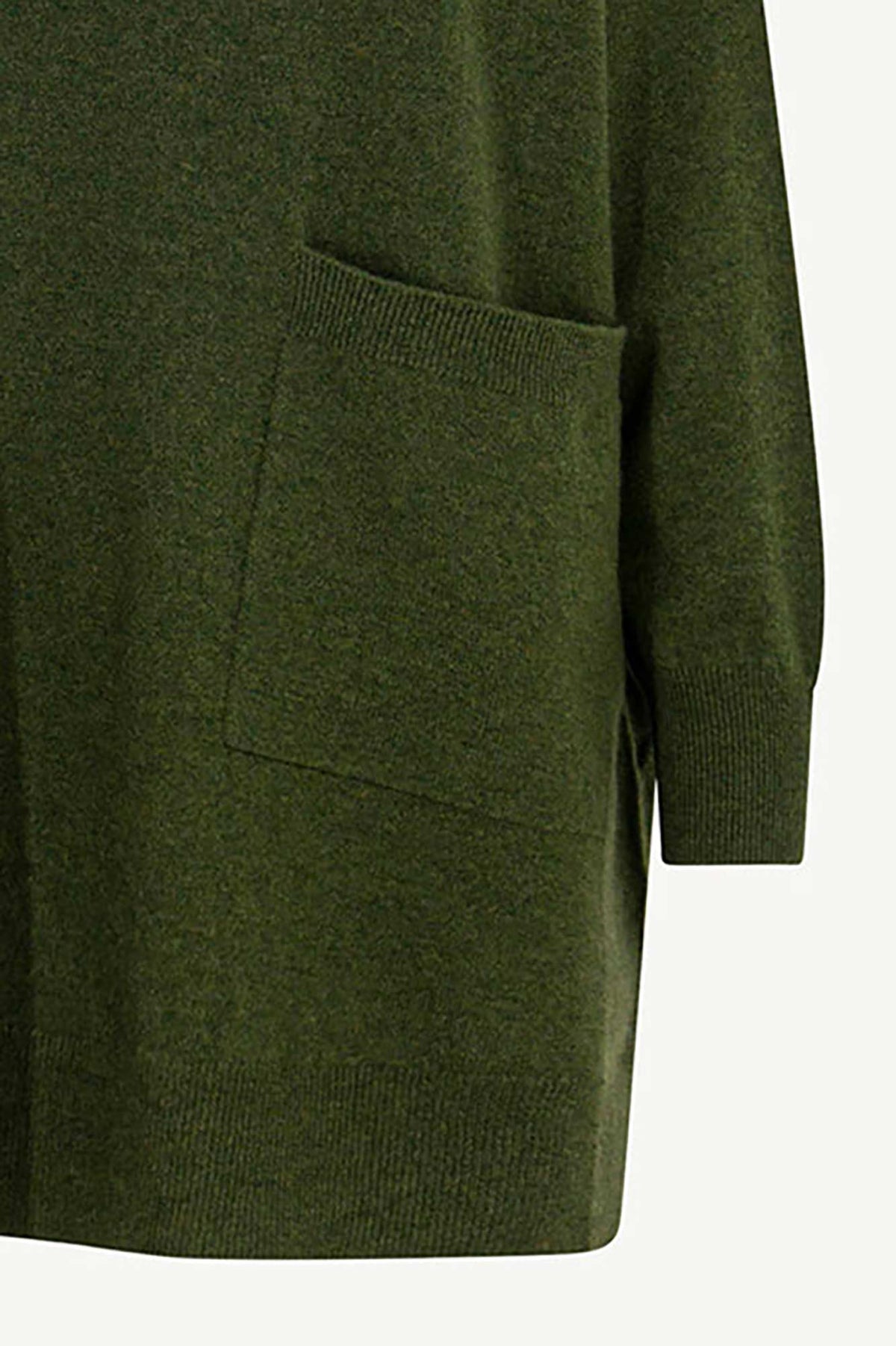 Dolcevita Maxi con Tasca in Puro Cashmere Loden