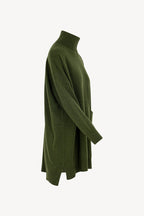 Dolcevita Maxi con Tasca in Puro Cashmere Loden