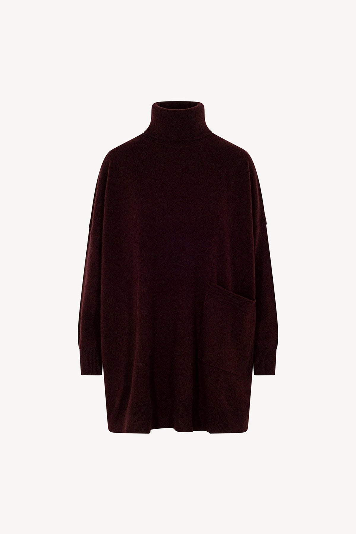 Dolcevita Maxi con Tasca in Puro Cashmere Acero