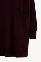 Dolcevita Maxi con Tasca in Puro Cashmere Acero