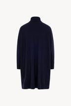 Dolcevita Maxi con Tasca in Puro Cashmere Notte